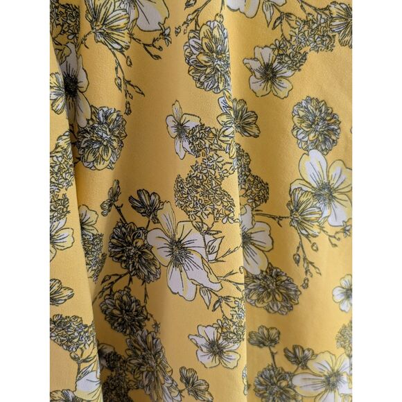 Torrid Summer Floral Midi Dress Sze 20 Yellow Black White Flowy Boho Cottagecore - Picture 8 of 9